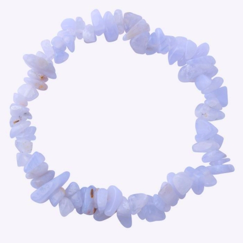 Agate Blue Lace Chip Stretch Bracelet