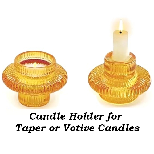 Taper/Votive Amber Candle Holder