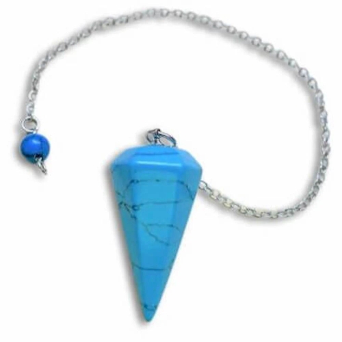 Howlite Blue (Dyed) 6 Sided Pendulum